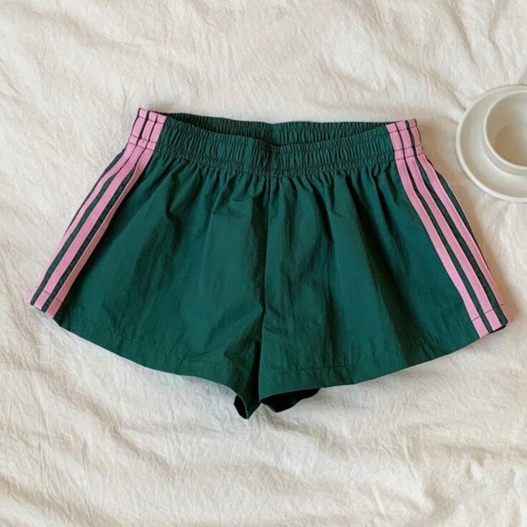 Green and Pink Striped Track Shorts | size Small | Brand New - Picture 5 of 9